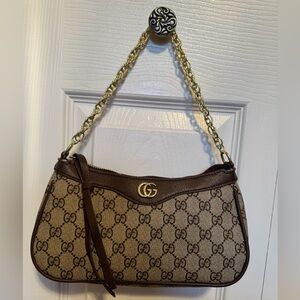 Gucci brown leather shoulder bag